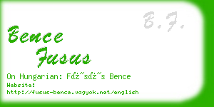 bence fusus business card